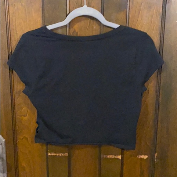 Ambar Black Lattice Cutout Crop Top - Picture 3 of 3